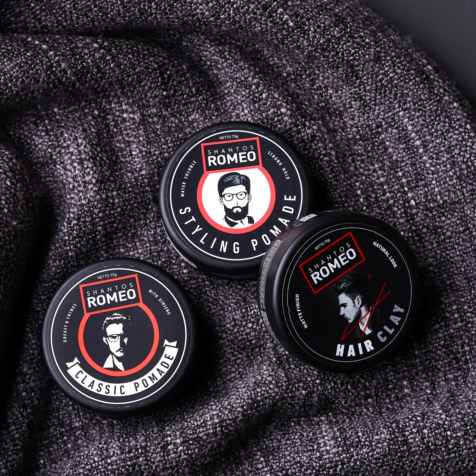 pomade shantos romeo : classic, clay based, water based