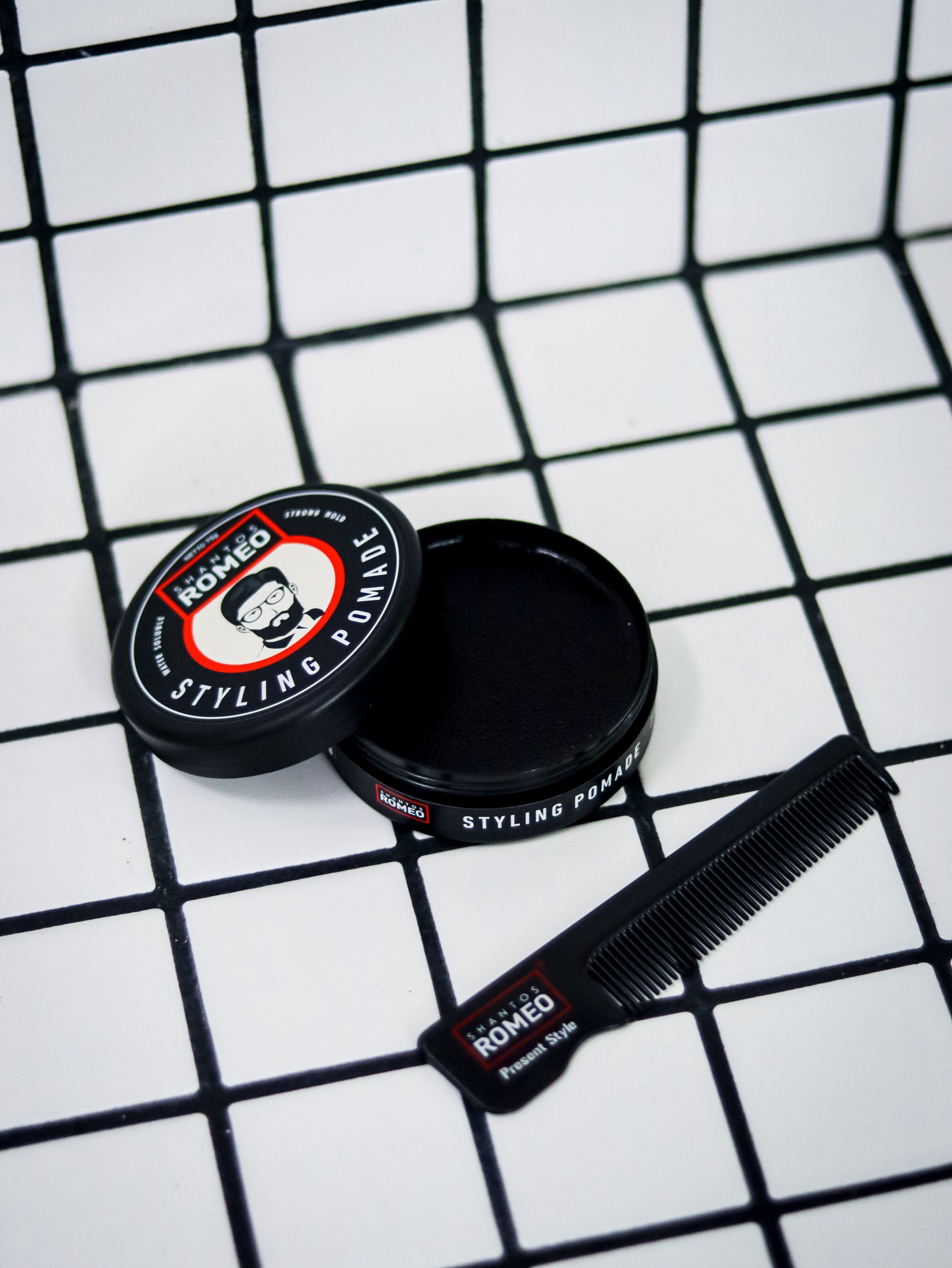 pomade pria shantos romeo dengan sisir original shantos romeo