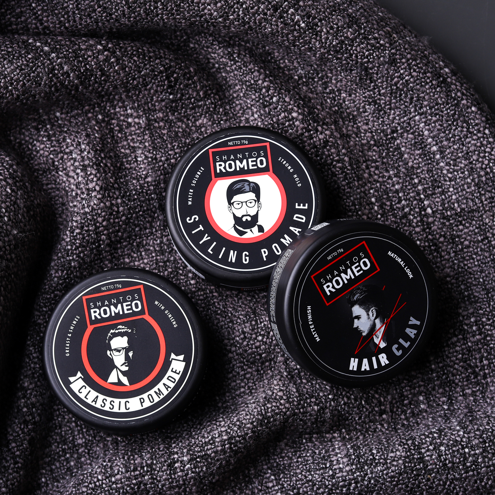 Varian Pomade Shantos Romeo : Classic, Styling, Hair Clay